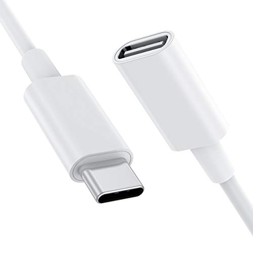 USB C Extension Cable for Mag-safe Charger PS5 Controller Charging, Conmdex 9V 3A USB Type C Female to Male Extender Cord for Mag-safe Charger iPhone 13/12, HomePod and More White (3.3Ft/1m)