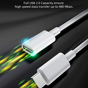USB C Extension Cable for Mag-safe Charger PS5 Controller Charging, Conmdex 9V 3A USB Type C Female to Male Extender Cord for Mag-safe Charger iPhone 13/12, HomePod and More White (3.3Ft/1m)
