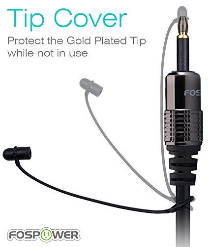 FosPower (6 Feet) 24K Gold Plated Toslink to Mini Toslink Digital Optical S/PDIF Audio Cable with Metal Connectors & Strain-Relief PVC Jacket