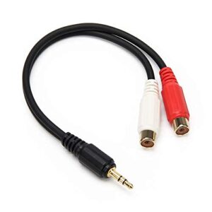 ahier 3.5mm gold 1/8 stereo mini jack male to 2 female rca adapter audio