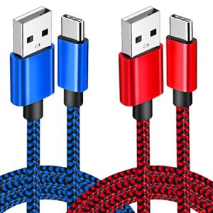 usb c cable 10 ft,2-pack type c charger fast charging,extra long braided charger cord compatible samsung galaxy s10 s9 s8 plus a01 a02s a03s a11 a21 a32 a42 a51 a71 a80 note 10 9 8 lg stylo 6 g8x