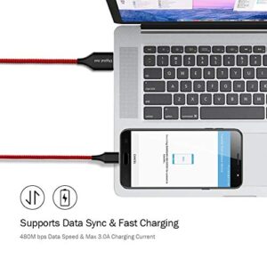 Digital Ant Gen-X 3 in 1 Nylon Braided Magnetic Charging Cable, Support 3.0A Fast Charging & Data Transfer, Compatible with Micro USB, USB-C/Type-C Devices (3 Cables+9 Tips, 5-Feet Red)