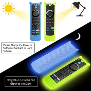 (3 Pack) Fire Stick Remote Cover 3rd Gen with Alexa Voice Remote 4K/4K Max,Firestick Remote Case Glow in The Dark,Anti Slip Silicone Protective Case with Lanyard