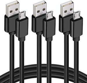 micro usb cable,universal 3pack 6ft long android charger cable, high speed sync charger cord and micro usb data cord wire for samsung galaxy s7 edge, s7, s6 edge,s6,black