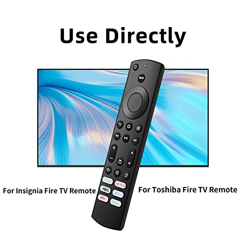 Replacement Remote for All Insignia Fire TV, Smart TV and Toshiba Fire TV of IR Function, Include 6 Shortcut Keys for Prime Video, Netflix, HBO, Vue, IMDb TV, Hulu