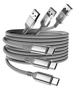 elebase usb type c charger cable 3pack 1.5/3.3/6.6ft,charging power cord for samsung galaxy note 8 9 10 20 s10 s9 s8 s10e 10e plus s21 s22 s23 21 22 ultra,tab s7 s6 a7 lite,a14 a52 a53,z flip fold 3 4