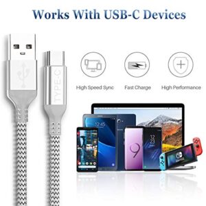 Elebase USB Type C Charger Cable 3Pack 1.5/3.3/6.6FT,Charging Power Cord for Samsung Galaxy Note 8 9 10 20 S10 S9 S8 S10E 10E Plus S21 S22 S23 21 22 Ultra,Tab S7 S6 A7 Lite,A14 A52 A53,Z Flip Fold 3 4