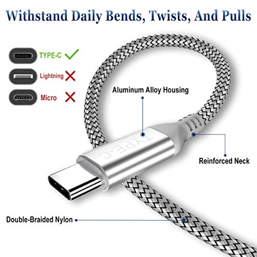 Elebase USB Type C Charger Cable 3Pack 1.5/3.3/6.6FT,Charging Power Cord for Samsung Galaxy Note 8 9 10 20 S10 S9 S8 S10E 10E Plus S21 S22 S23 21 22 Ultra,Tab S7 S6 A7 Lite,A14 A52 A53,Z Flip Fold 3 4