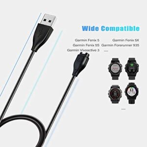 Ancable 2-Pack Charger Cable Compatible with Garmin Watch, 3-Feet USB Charger Cable Data Transfer for Garmin Fenix 5 5X 5X Plus 5 Plus 5S 5S Plus 6X 6 6S, etc Charging Cord