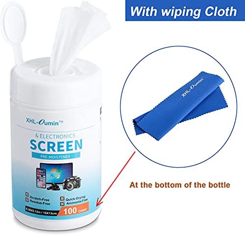 Monitor Wipes, Pre-Moistened Computer Screen Wipes for Electronics, Laptop Screen Wipes, Computer Monitor Cleaning Wipes for Glasses, Phones, Tablets, TV, LCD Screen