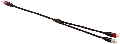 Amazon Basics 1-Male to 2-Female RCA Y-Adapter Splitter Cable - 12-Inches