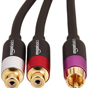 Amazon Basics 1-Male to 2-Female RCA Y-Adapter Splitter Cable - 12-Inches