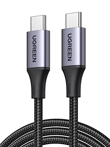 UGREEN 240W USB C Cable PD3.1 Downward Compatible with 140W 100W Fast Charging Compatible with MacBook Pro 2022, iPad Pro 2022, Elitebook, Dell XPS, Galaxy S23/S22/Z Fold, Pixel, Switch, etc. 6.6FT