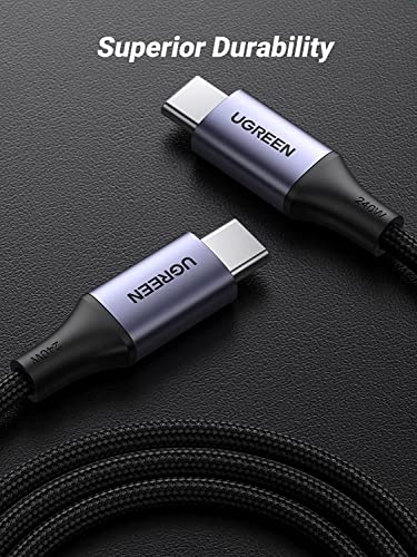 UGREEN 240W USB C Cable PD3.1 Downward Compatible with 140W 100W Fast Charging Compatible with MacBook Pro 2022, iPad Pro 2022, Elitebook, Dell XPS, Galaxy S23/S22/Z Fold, Pixel, Switch, etc. 6.6FT