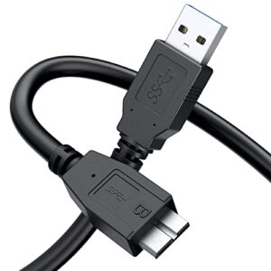tewmsc external hard drive cable, micro usb 3.0 cable external hard drive cord usb3.0 type a male to micro b cord compatible with canon camera toshiba/wd/seagate external hard drive and more -15 inch