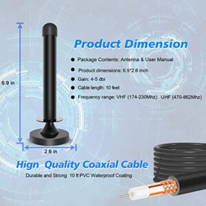 TV Antenna for Smart TV Without Cable, Indoor Digital TV Antenna Long Range with Signal Booster 4K fire Stick max Free for All 4K 1080P HDTV Local Channels Support All TV with 10ft Coax Cable