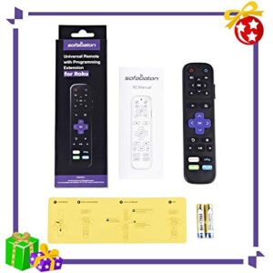 SofaBatn R2 Universal IR Remote Replacement for Roku Streaming Player with 13 Extra Learning Buttons to Control TV Soundbar All in One (for Roku 1 2 3 4 Premier+ Express+ Ultra, NOT for Roku Stick)