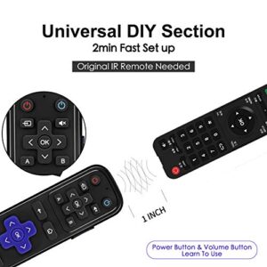 SofaBatn R2 Universal IR Remote Replacement for Roku Streaming Player with 13 Extra Learning Buttons to Control TV Soundbar All in One (for Roku 1 2 3 4 Premier+ Express+ Ultra, NOT for Roku Stick)