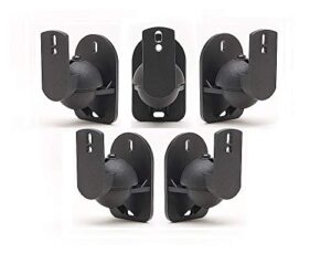 techsol 5 pack of black speaker wall mount brackets for bose, sony, panasonic, samsung and more