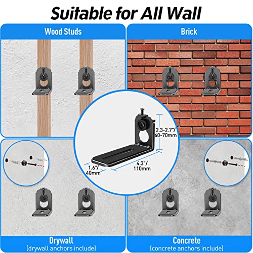 MOUNTUP Universal Soundbar Wall Mount with Patented Design, Level Adjustable After Installation Sound Bar Bracket for Most of Soundbars Max 20 lbs Anti-Drop Soundbar Wall Shelf, Black