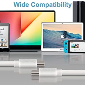 Clatwing USB C to USB C Cable [6.6ft 60W 2Pack] Enhanced Version Type-C Charger Fast Charging Cable Compatible with MacBook Pro,iPad Mini 6,iPad Air 4,Samsung Galaxy S21,Pixel,Switch,PD USB C Charger