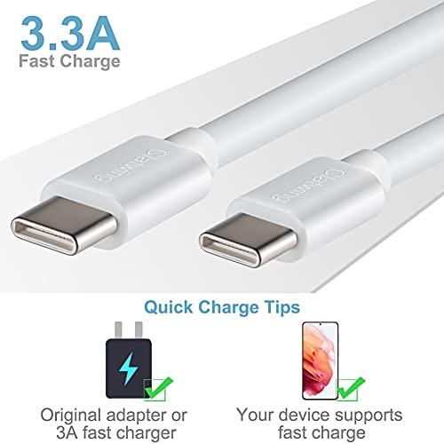 Clatwing USB C to USB C Cable [6.6ft 60W 2Pack] Enhanced Version Type-C Charger Fast Charging Cable Compatible with MacBook Pro,iPad Mini 6,iPad Air 4,Samsung Galaxy S21,Pixel,Switch,PD USB C Charger