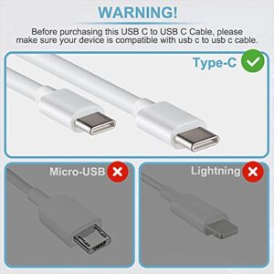 Clatwing USB C to USB C Cable [6.6ft 60W 2Pack] Enhanced Version Type-C Charger Fast Charging Cable Compatible with MacBook Pro,iPad Mini 6,iPad Air 4,Samsung Galaxy S21,Pixel,Switch,PD USB C Charger