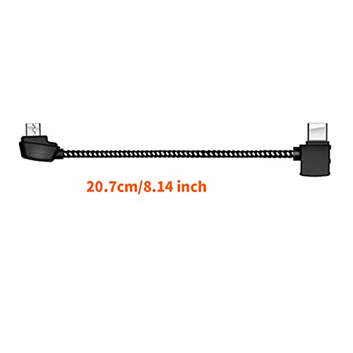 Hanatora Micro-AB to USB C 8.14 Inch Remote Controller Cable for DJI Mavic Mini,Mini SE,Mavic 2 Pro/Zoom,Mavic Air,Mavic Pro Platinum,OTG Nylon Braided Type c Tablet Data Cord (Type-C Connector)