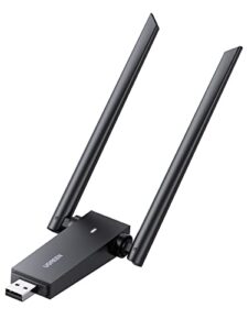 ugreen usb wifi adapter for desktop pc laptop ac1300 5dbi high gain dual antennas 164ft wide range 5g 2.4g dual band usb 3.0 wifi dongle wireless network adapter support windows 11/10/8.1/8/7