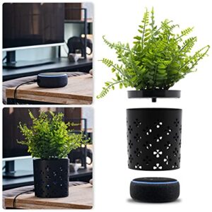 fake plants smart speaker stand – universal faux plants indoor smart speaker holder – modern faux plant for living room decor google home holder – apple home pod mini smart home speaker pot – (black)