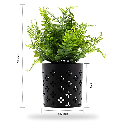 Fake Plants Smart Speaker Stand - Universal Faux Plants Indoor Smart Speaker Holder - Modern Faux Plant for Living Room Decor Google Home Holder - Apple Home Pod Mini Smart Home Speaker Pot - (Black)