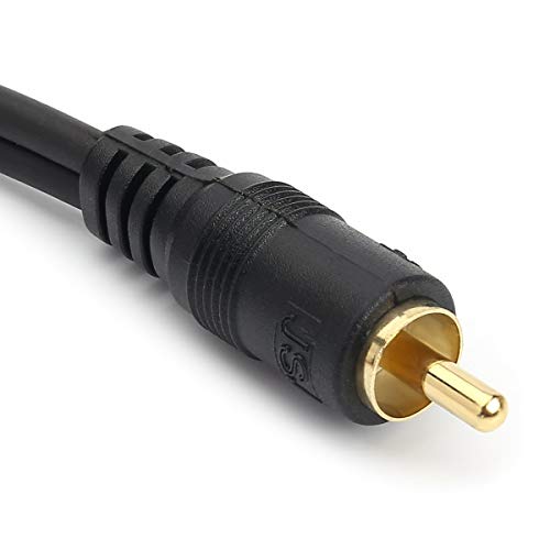 JSJ RCA (M) to 2 RCA (F) Stereo Audio Y Adapter Subwoofer Cable (24k Gold Plated) 1 Male to 2 Female Y Splitter Connectors Extension Cord (20CM/0.5FT)