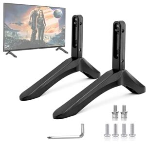 universal tv stand legs, table top tv stand base replacement legs for most 27 to 55 inch lcd led samsung lg sony vizio tcl konka tvs, with cable management, hold up to 99lbs – black…