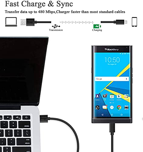 Charging Cable for Samsung Galaxy S7, 2Pack 6Ft 10Ft Long Charger Cable, Android Phone Fast Charger Cord for Samsung Galaxy S7 S6 Edge,Note 5 4,LG G4,Moto,Sony,PS4,Windows,MP3,Camera,Black