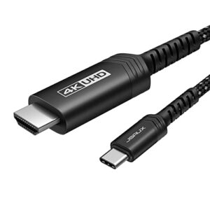 jsaux usb c to hdmi cable 10 ft【4k@60hz】 usb 3.1 type-c to hdmi 2.0 cable for home office, (thunderbolt 3/4 compatible) with galaxy s8 to s22, macbook pro/air, ipad pro, imac, mac mini -black