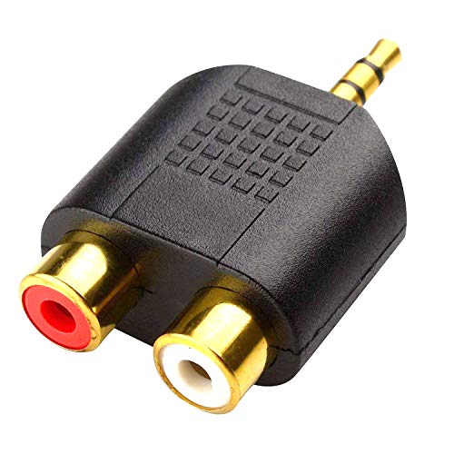 ANDTOBO 3.5 mm TRS to Dual RCA F (2-Pack), 3.5mm Stereo Male to Dual RCA Female Audio Breakout Adapter