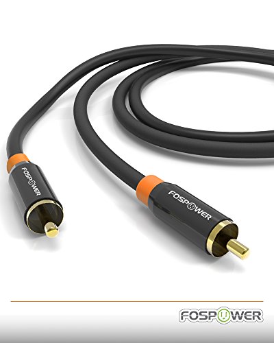 FosPower (10 Feet Digital Audio Coaxial Cable [24K Gold Plated Connectors] Premium S/PDIF RCA Male to RCA Male for Home Theater, HDTV, Subwoofer, Hi-Fi Systems