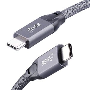 qces usb c to usb c video cable, usb c 3.2 gen 2 cable 5ft 4k video monitor cable, 20gbps data transfer and 100w pd fast charger cord thunderbolt 3 compatible with macbook pro, ipad pro, galaxy s21