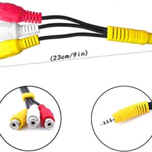 AV Adapter, Video AV Component Adapter Cable Replacement for TCL TV, 3 RCA to AV Input Adapter - 23CM/9in