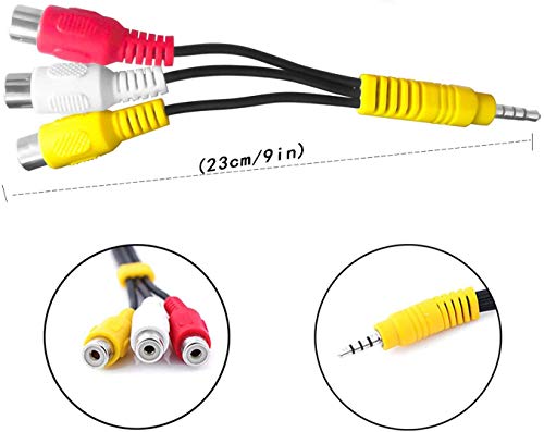 AV Adapter, Video AV Component Adapter Cable Replacement for TCL TV, 3 RCA to AV Input Adapter - 23CM/9in