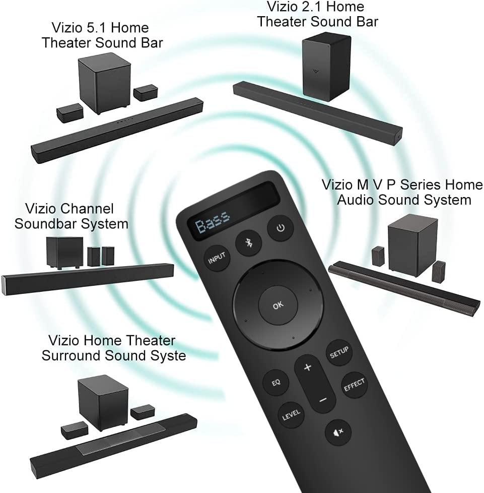 OEM Replacement Backlit Display Bluetooth Remote Works for All Vizio Premium Sound Bar Home Theater System