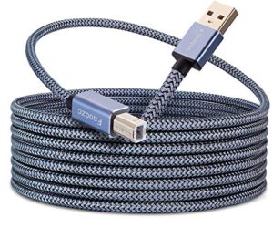 printer cable 25 ft, faodzc long usb printer cord 2.0 type a male to b male printer scanner cord high speed compatible with hp, canon, dell, epson, lexmark, xerox, samsung and more 8m