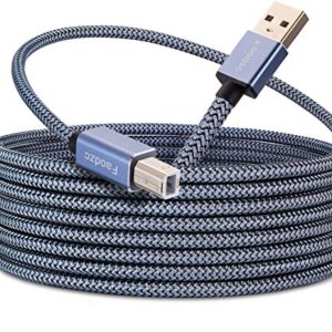 Printer Cable 25 ft, Faodzc Long USB Printer Cord 2.0 Type A Male to B Male Printer Scanner Cord High Speed Compatible with HP, Canon, Dell, Epson, Lexmark, Xerox, Samsung and More 8m