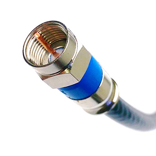 PHAT SATELLITE INTL 100ft RG6 Coaxial Cable Made in USA Pro Rated Indoor Outdoor Anti Corrosion Brass Compression Connectors UL ETL CATV RoHS 75 Ohm RG6 Digital Audio Video Broadband Internet Cable