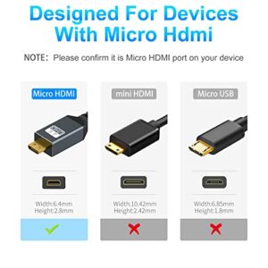 Twozoh Long 4K Micro HDMI to HDMI Cable 15FT, High-Speed Full HDMI to Micro HDMI Braided Cord Support 3D 4K/60Hz 1080p