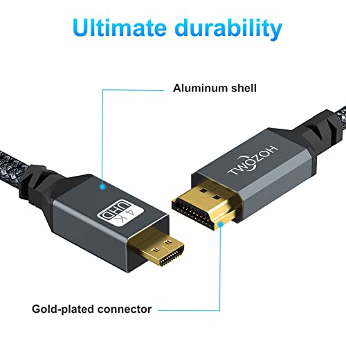 Twozoh Long 4K Micro HDMI to HDMI Cable 15FT, High-Speed Full HDMI to Micro HDMI Braided Cord Support 3D 4K/60Hz 1080p