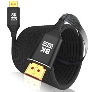 kelink 8k hdmi 2.1 cable 20ft, 48gbps ultra high speed black braided hdmi cord – get 4k @ 120hz on ps5 – supports 8k @ 60hz, hdr, earc, dolby vision, & more
