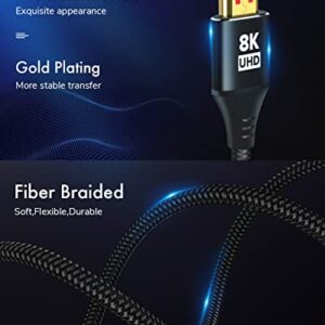 KELink 8K HDMI 2.1 Cable 20FT, 48Gbps Ultra High Speed Black Braided HDMI Cord - Get 4k @ 120Hz On PS5 - Supports 8k @ 60Hz, HDR, eArc, Dolby Vision, & More