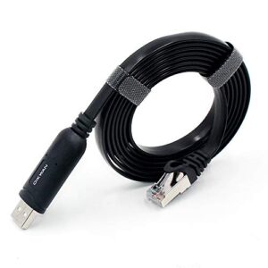 oikwan usb console cable 6 ft usb to rj45 serial adapter compatible with router/switch of cisco black