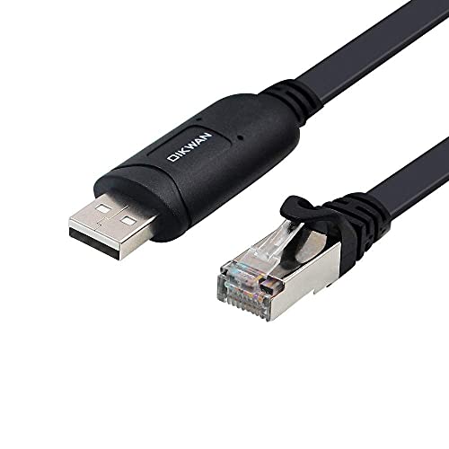 OIKWAN USB Console Cable 6 FT USB to RJ45 Serial Adapter Compatible with Router/Switch of Cisco Black